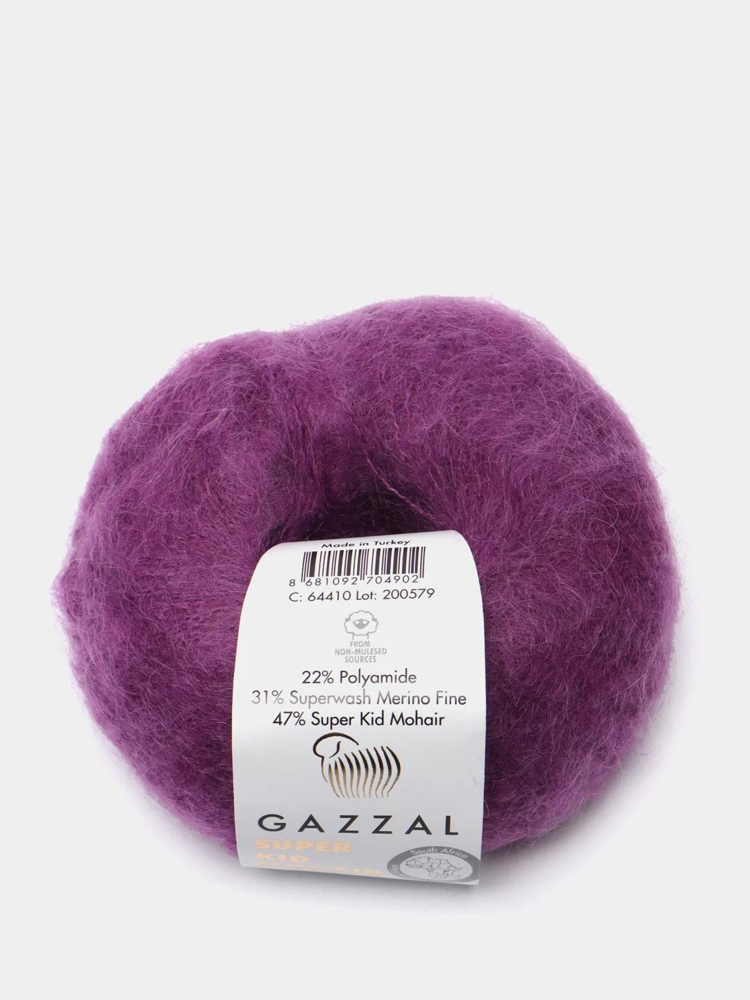 Пурпурный пряжа Gazzal Super Kid Mohair, 25 г/235 м