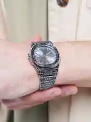 Серебряный кварцевые мужские часы из нержавеющей стали