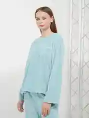Зелёный хаки пижама женская теплая, мягкая, плюшевая, домашняя. Комплект - худи со штанами