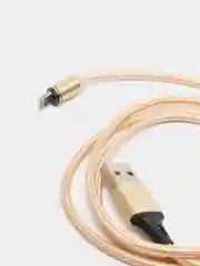 Золотой кабель для зарядки, 2.1A + магнитный коннектор, Lightning, Type-C, Micro USB, 1 метр