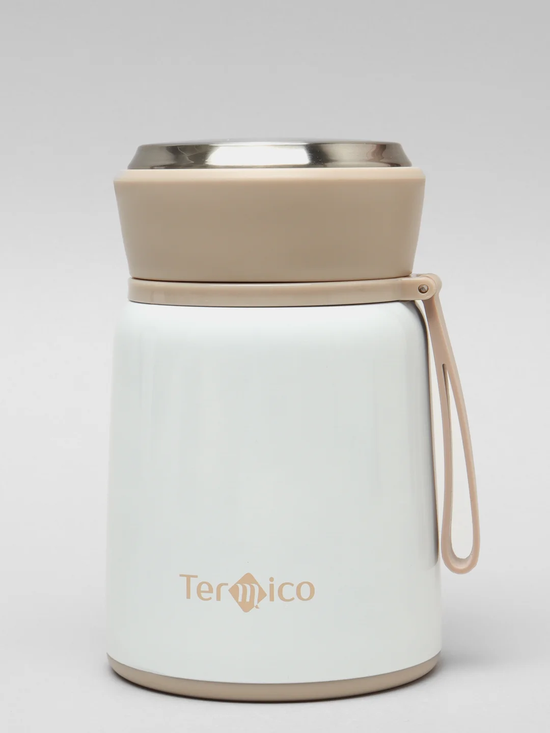Белый термос для еды 0,53 л, "Termico", с ложкой