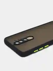 Темно-синий чехол Xiaomi Redmi Note 8 Pro пластиковый матовый с цветными кнопками (Редми Нот 8 Про)
