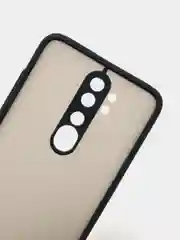 Темно-синий чехол Xiaomi Redmi Note 8 Pro пластиковый матовый с цветными кнопками (Редми Нот 8 Про)