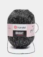 Черный пряжа YarnArt Bright, 80% полиамид, 20% металлик, 90 г, 340 м