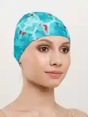 Белый шапочка для плавания, тканевая