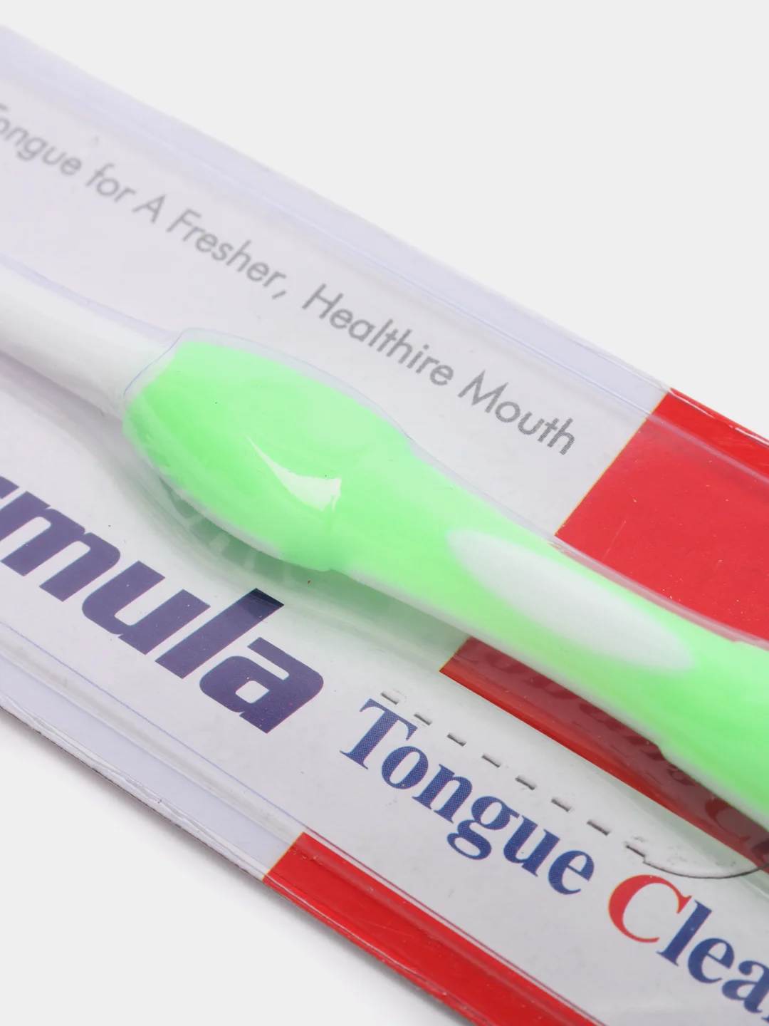 Зеленый скребок щетка для языка FORMULA / Очиститель для языка