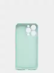 Бирюзовый силиконовый чехол с шёлковым покрытием для iPhone 13 Mini, 13 Pro Max