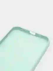 Бирюзовый силиконовый чехол с шёлковым покрытием для iPhone 13 Mini, 13 Pro Max
