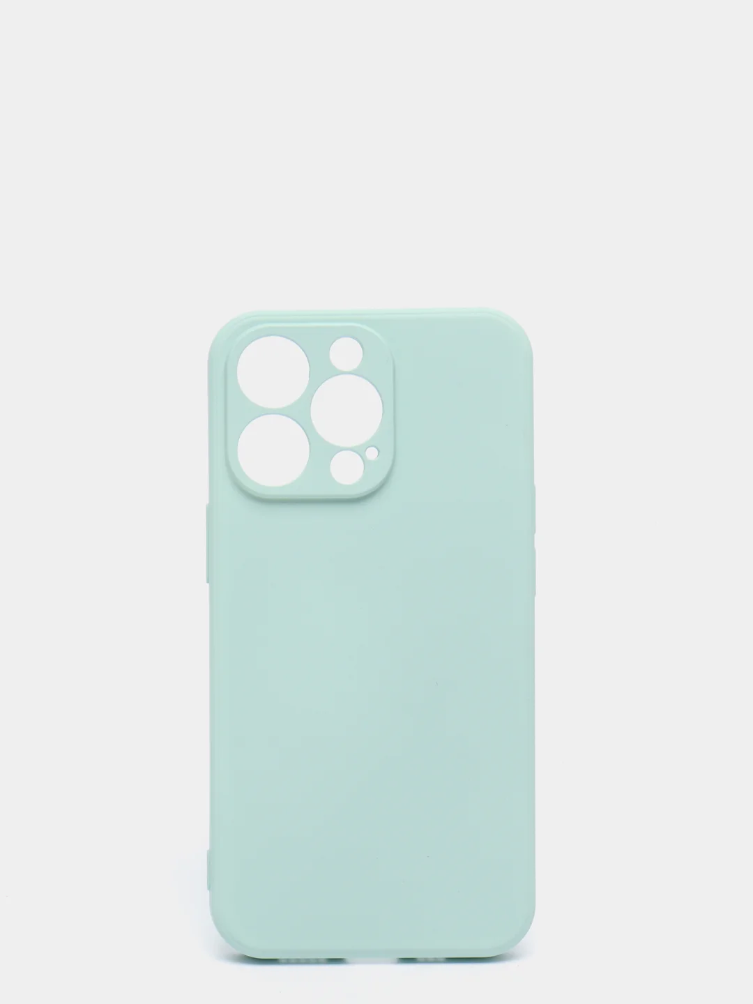 Бирюзовый силиконовый чехол с шёлковым покрытием для iPhone 13 Mini, 13 Pro Max