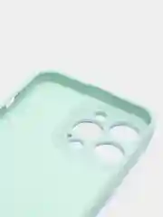 Бирюзовый силиконовый чехол с шёлковым покрытием для iPhone 13 Mini, 13 Pro Max