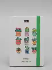Зеленый скетчбук А6 MyArt Pocket, с резинкой, 48 листов. Проф-Пресс