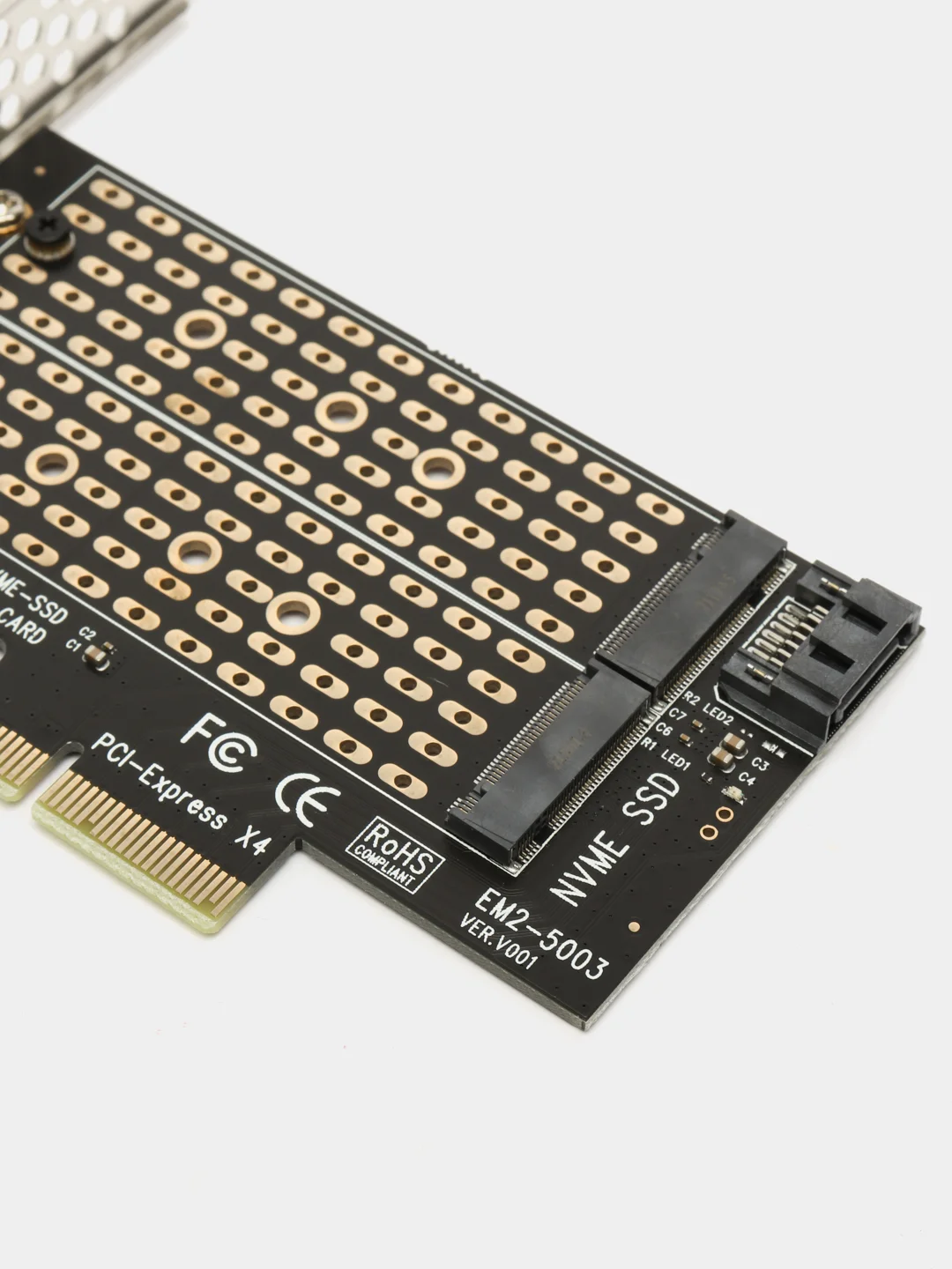 Черный адаптер PCI-E M.2 NVMe и SATA M.2 для SSD диска