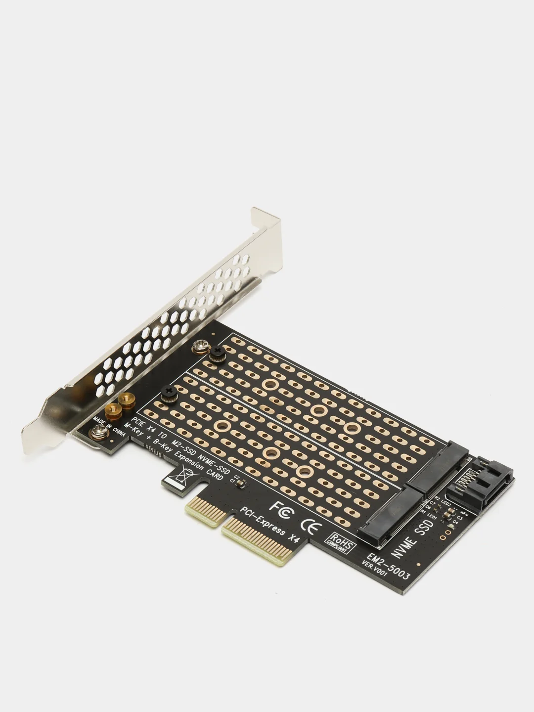 Черный адаптер PCI-E M.2 NVMe и SATA M.2 для SSD диска