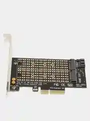 Черный адаптер PCI-E M.2 NVMe и SATA M.2 для SSD диска