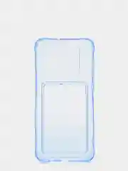 Синий силиконовый чехол с отсеком для карты на ряд моделей Samsung, прозрачный