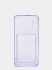Фиолетовый силиконовый чехол с отсеком для карты на ряд моделей Samsung, прозрачный