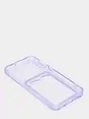 Фиолетовый силиконовый чехол с отсеком для карты на ряд моделей Samsung, прозрачный