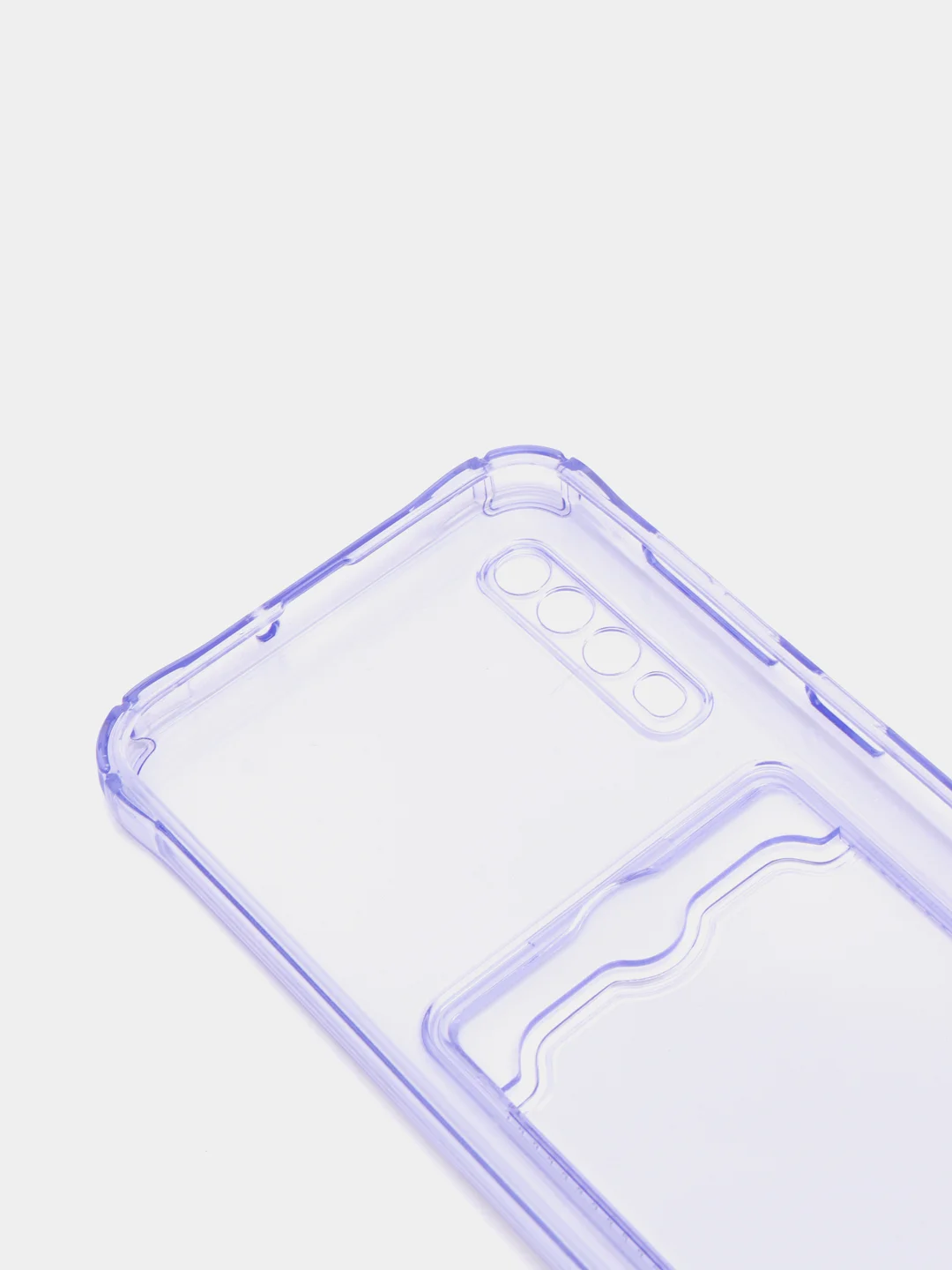 Фиолетовый силиконовый чехол с отсеком для карты на ряд моделей Samsung, прозрачный