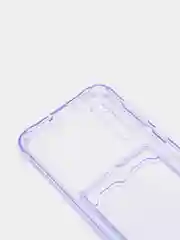 Фиолетовый силиконовый чехол с отсеком для карты на ряд моделей Samsung, прозрачный