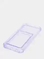 Фиолетовый силиконовый чехол с отсеком для карты на ряд моделей Samsung, прозрачный