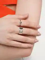Белый парные кольца, 2 штуки