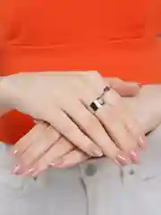 Белый парные кольца, 2 штуки