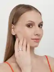 Серебряный кольцо Бабочка женское, винтажное с камнями