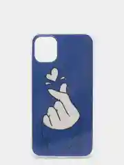 Синий чехол Apple iPhone 11 (6.1) силиконовый с рисунком Сердце