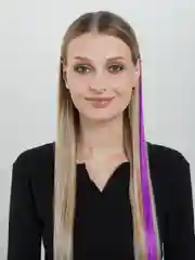 Фиолетовый цветные пряди на заколке/ карнавал/ наращивание/ парик