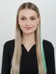 Синий прядь на заколке "Трехцветные волосы", накладная
