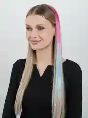 Хаки волосы накладные на заколке, цветные, омбре, пряди