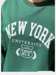 Тёмно-зелёный свитшот женский New York, оверсайз