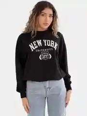 Черный свитшот женский New York, оверсайз
