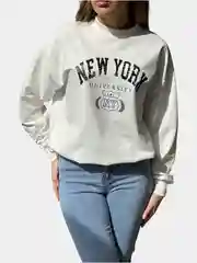 Белый свитшот женский New York, оверсайз