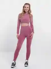 Розовый спортивный костюм для фитеса и йоги женский