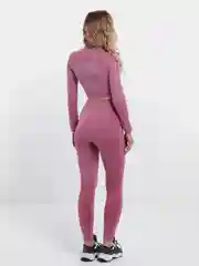 Розовый спортивный костюм для фитеса и йоги женский