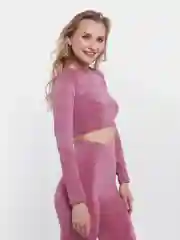 Розовый спортивный костюм для фитеса и йоги женский