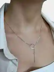 Серебряный цепочка женская на шею "Круг"