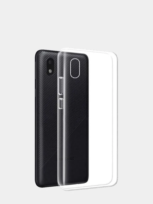 Плотный чехол Samsung A01 Core, силикон, прозрачный, 1.5 мм