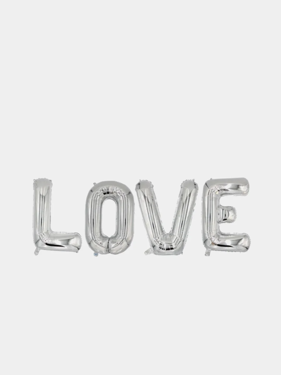 Серебряный воздушный шар надпись "Love" (Любовь), фольгированный,40 см