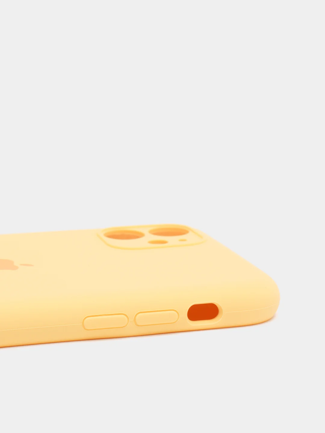 Желтый чехол Silicone Case iPhone 11 с защитой камеры с бархатной подкладкой