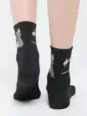 Черный женские носки цветные, с рисунком