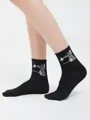 Черный женские носки цветные, с рисунком