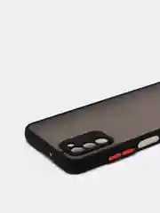 Черный чехол Samsung Galaxy A03s (Самсунг Галакси А03с) пластиковый матовый с цветными кнопками
