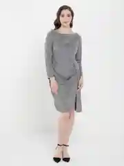 Серый женское платье утепленное (42-48)