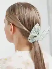 Индиго бант-резинка для волос