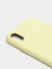 Желтый чехол не пачкающийся с бархатом внутри iPhone XR