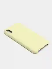 Желтый чехол не пачкающийся с бархатом внутри iPhone XR