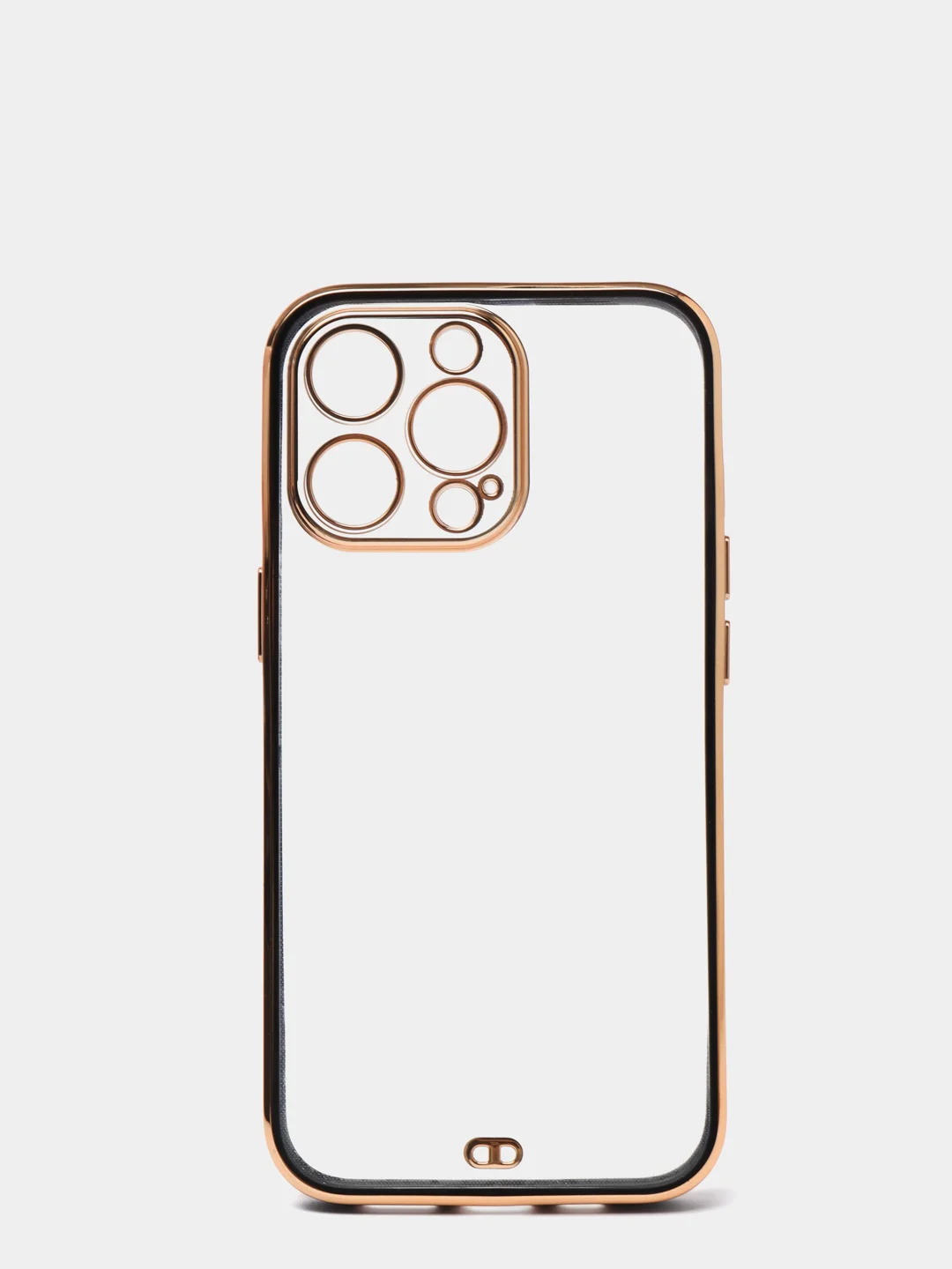 Черный чехол силиконовый с золотым ободком IPhone 13 PRO