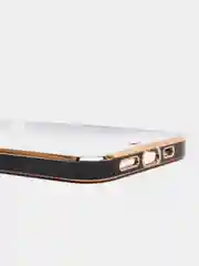 Черный чехол силиконовый с золотым ободком IPhone 13 PRO